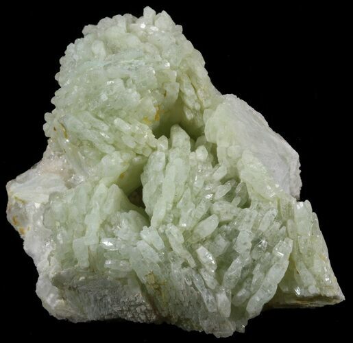 Green Prehnite Crystal with Quartz - Morocco #52276